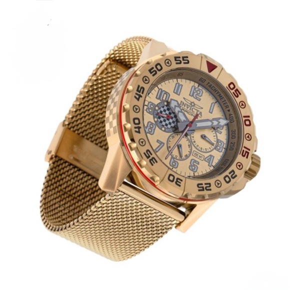Invicta Gold Tone Mesh Strap Watch